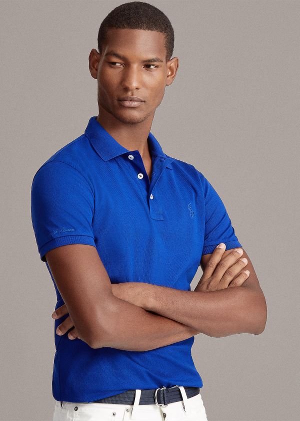 Men's Ralph Lauren Custom Slim Fit Piqué Polos | 105294QNZ